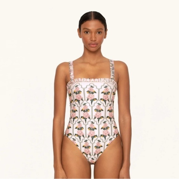 Agua Bendita Limon Peonia Aurora embroidered swimsuit - Picture 2 of 10